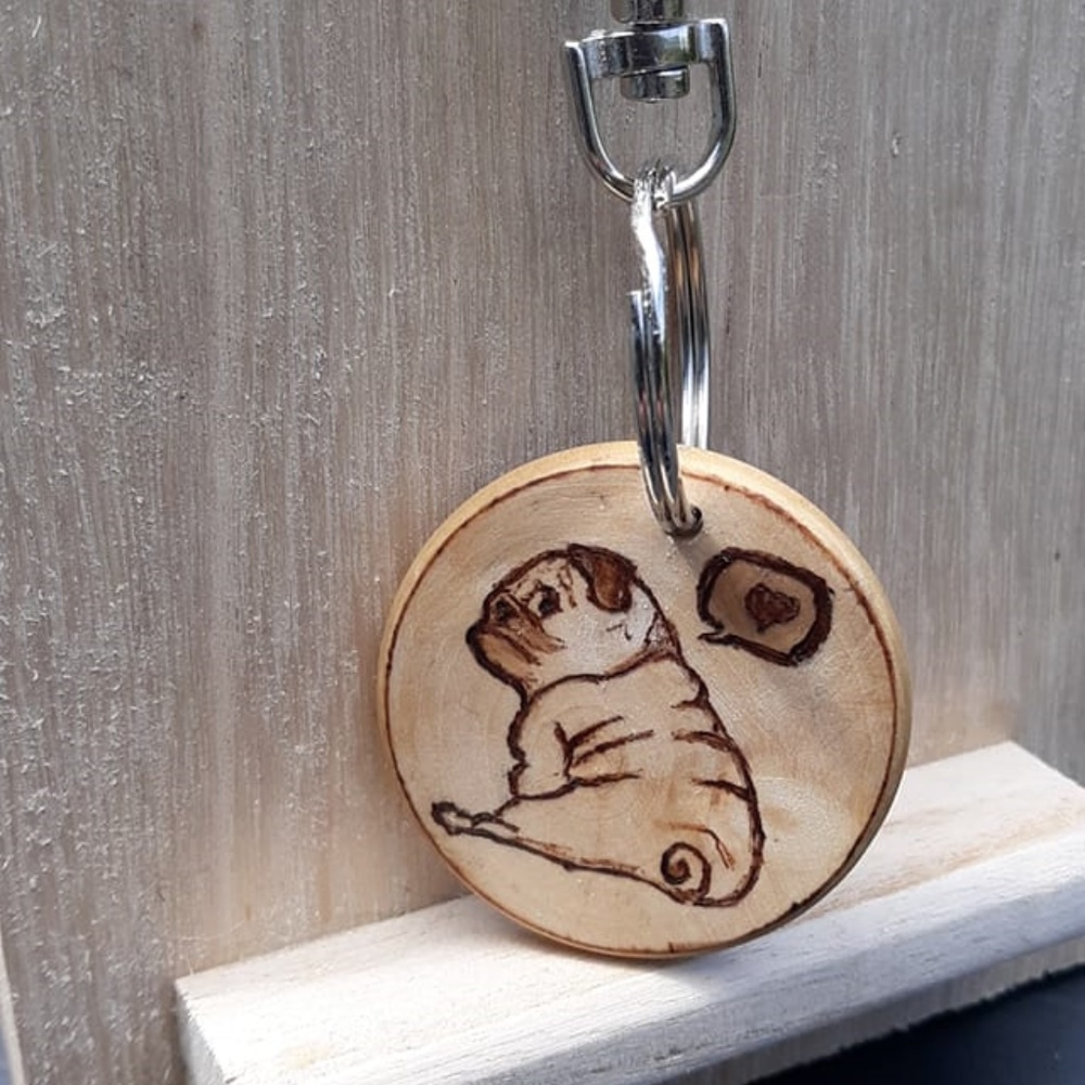 Pug keychain